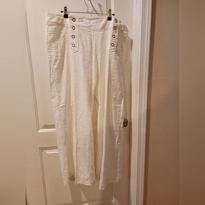 Venus White Linen Blend Pants Size 14